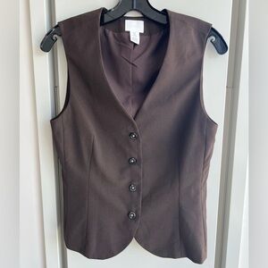 H&M Brown Button-Up Vest